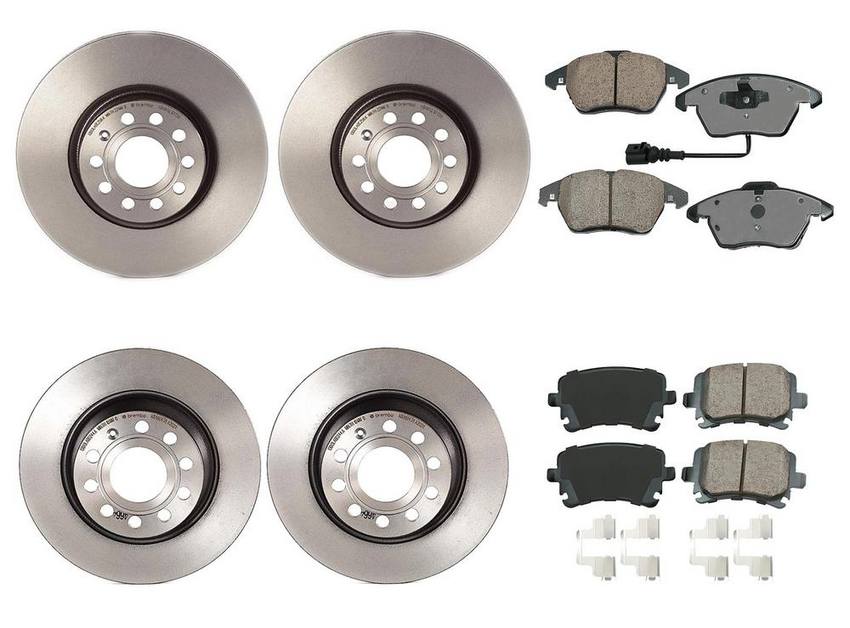 Audi Vw Disc Brake Pad And Rotor Kit Front And Rear 312mm282mm Ceramic Euro 8j0698151c 